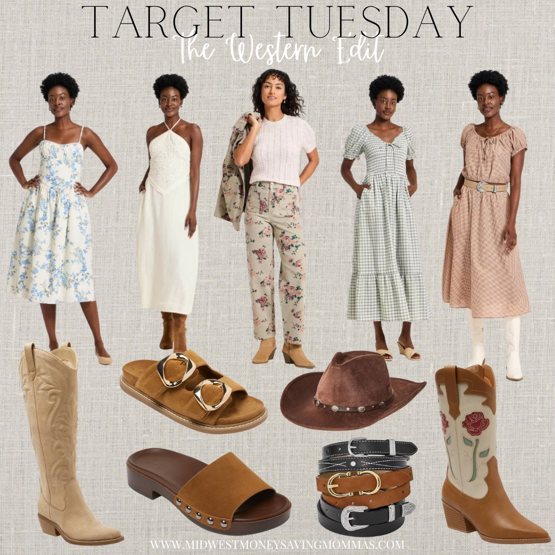 The western edit @Target 

Target Tuesday

Spring outfits  western outfits  western boots  country concert outfit  cowboy hat  floral jeans  dresses 

#LTKSeasonal #LTKgrwm #LTKootd