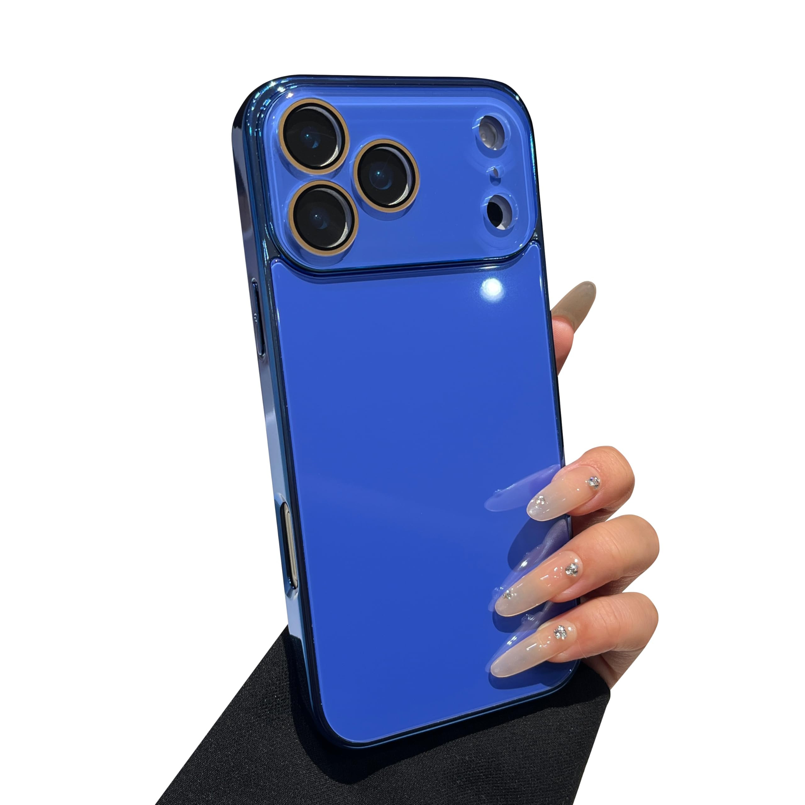 Solid Color Electroplated Frame with Crystal Camera Lens Protection Compatible with iPhone Case (... | Amazon (US)