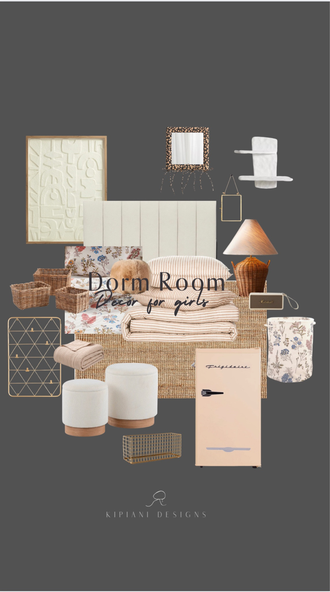 Organic modern with hint of traditional design dorm room decor Moodboard for girl #backtocollege

#LTKhome #LTKU #LTKBacktoSchool