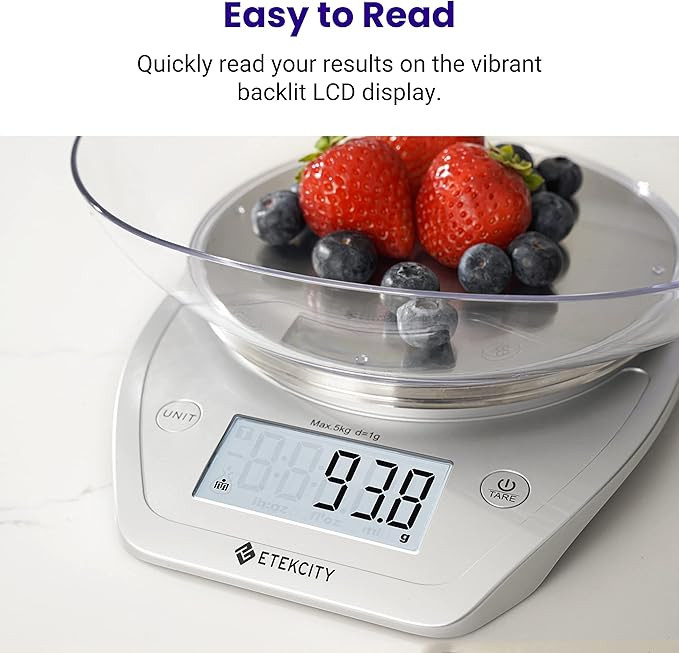 Etekcity 0.1g Food Kitchen Scale, Bowl, Digital Grams and Ounces for Weight Loss, Dieting, Baking... | Amazon (US)