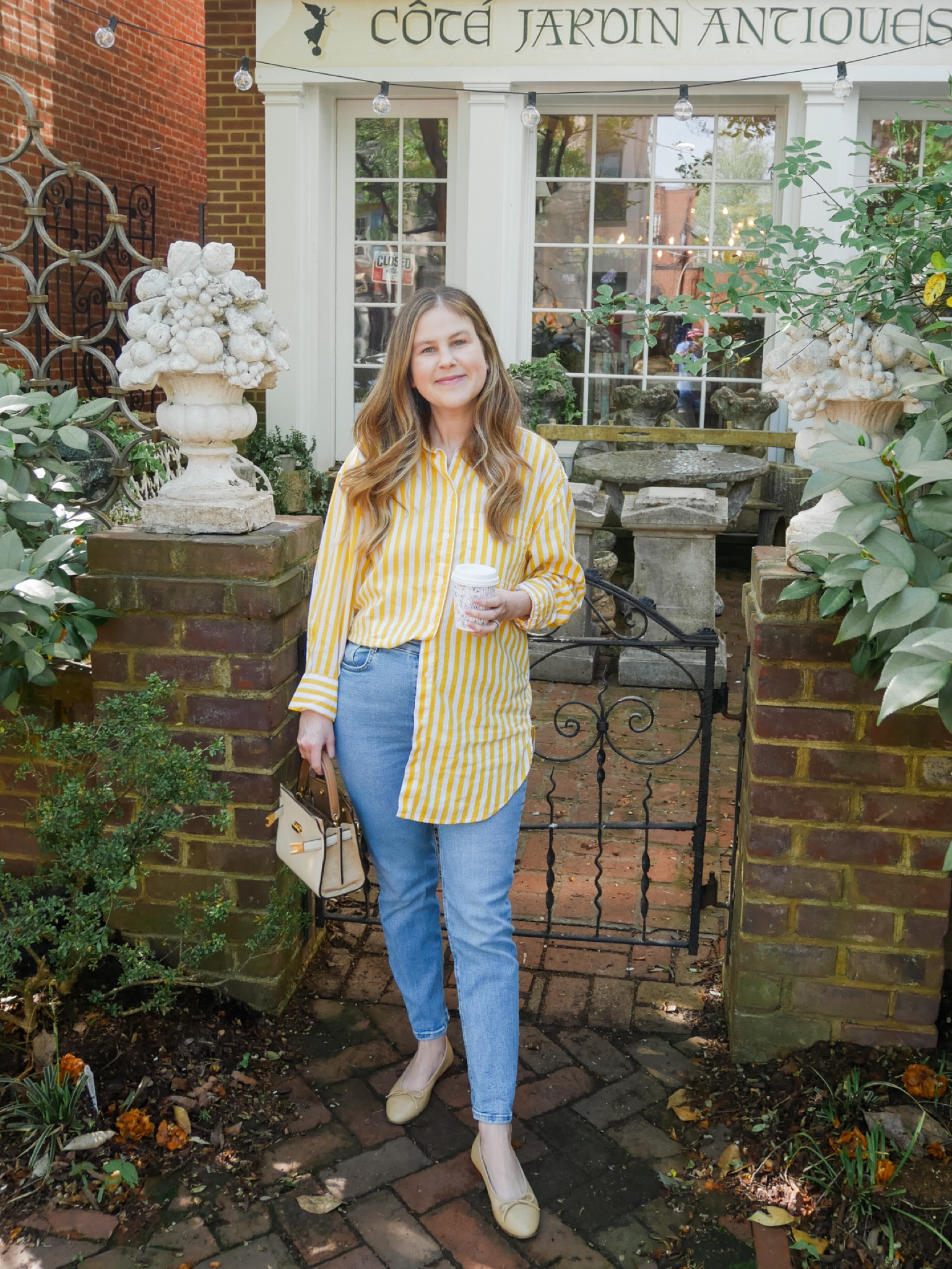 Spring outfit, striped shirt, striped button down, summer bag, spring bag

#LTKunder50 #LTKstyletip #LTKSeasonal