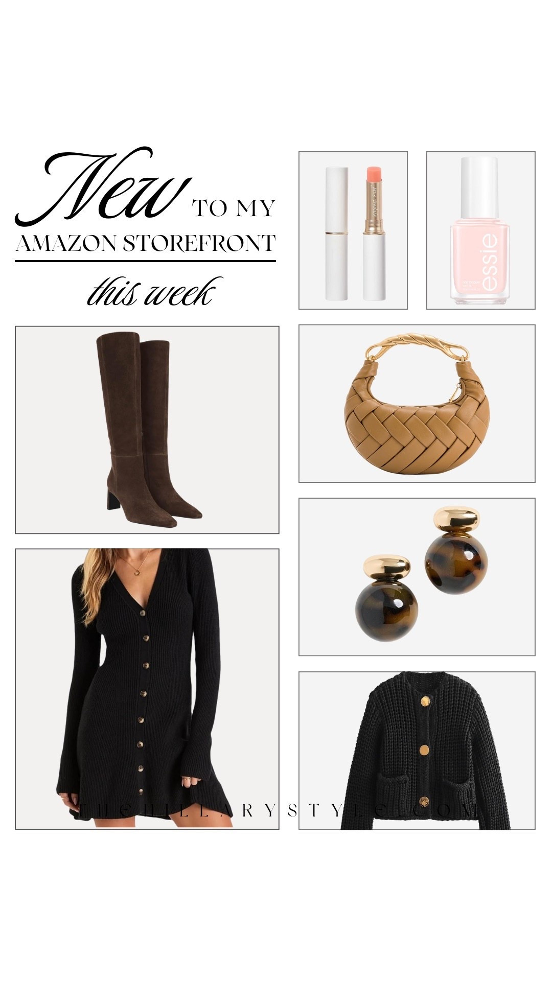 New to storefront — elevated staples for the season like SHASHI tortoise earrings, cozy cropped cardigans, Essie’s iconic sheer pink polish, Jane Iredale’s hydrating lip + cheek stain, a ribbed knit mini dress, chocolate tall boots, and the JW PEI Orla bag. Perfect fall additions that feel timeless yet fresh.

#LTKStyleTip #LTKOver40 #LTKSeasonal
