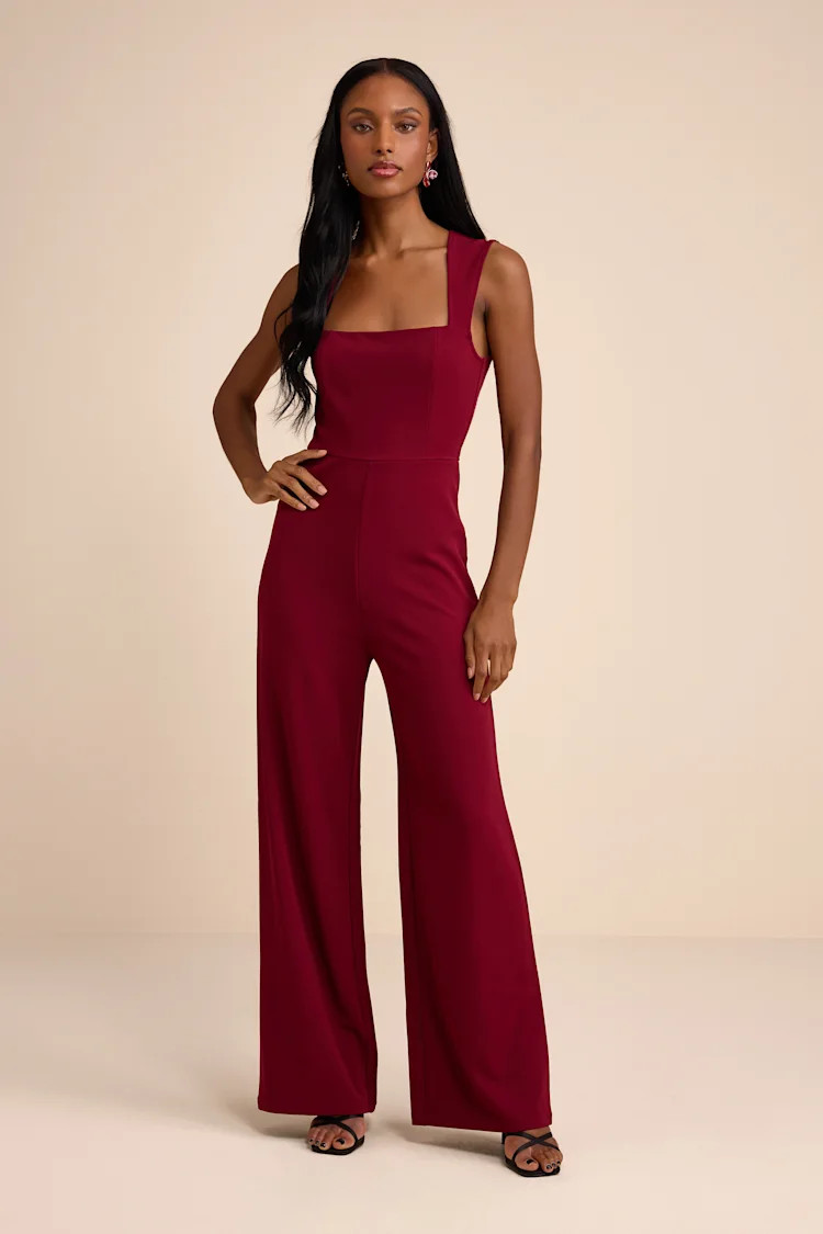 Enticing Endeavors Burgundy Jumpsuit | Lulus