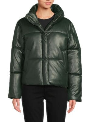 Quilted Faux Leather Puffer Jacket | Saks Fifth Avenue OFF 5TH