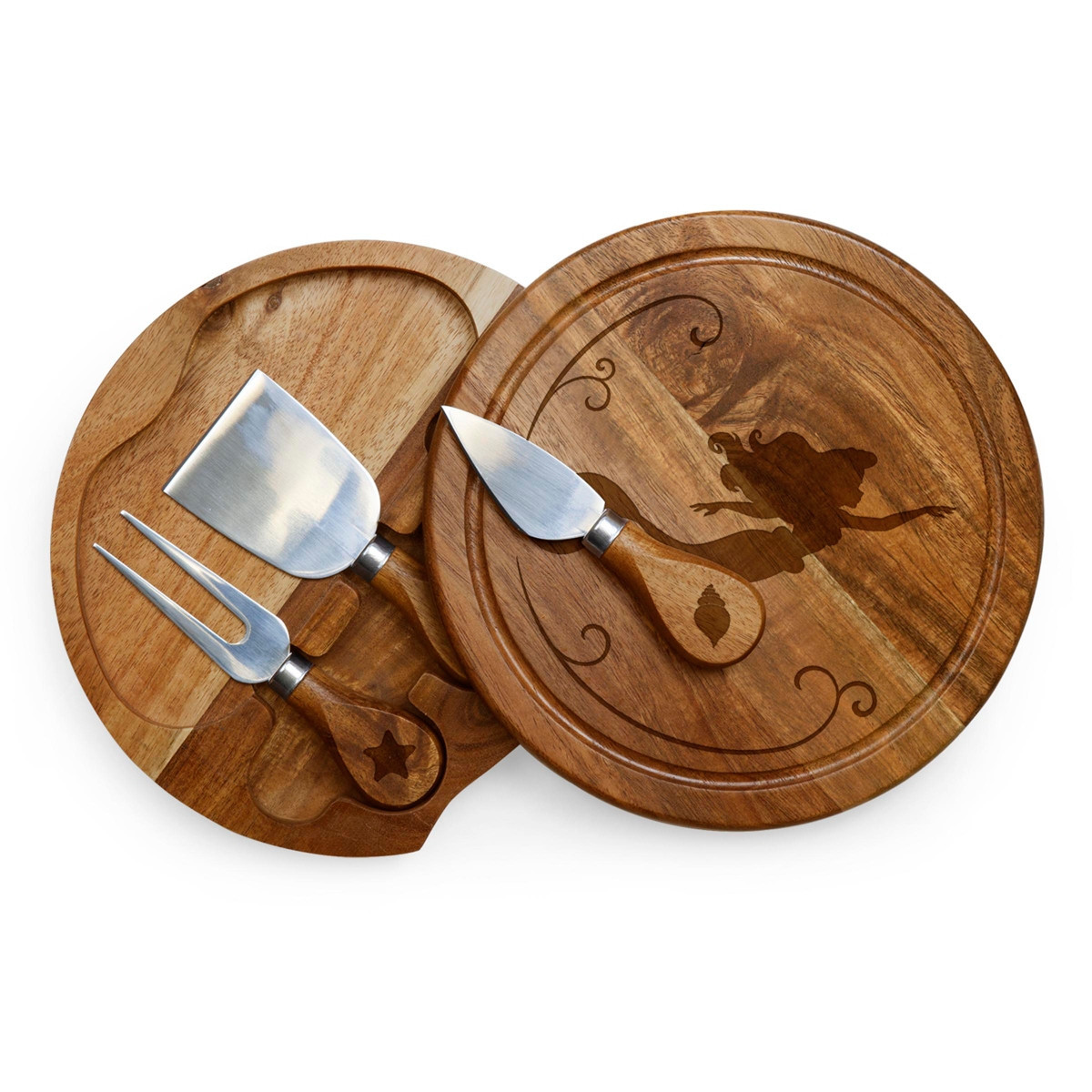 Disney Princess Ariel Brie Acacia Cheese Board with Tool Set - Brown | Macy's