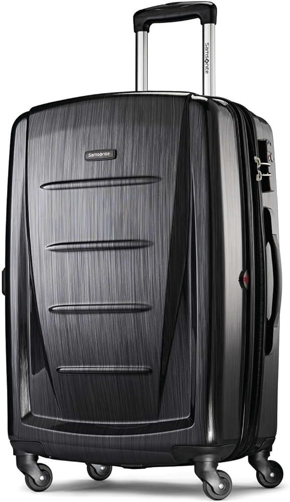 Samsonite Winfield 2 Hardside Expandable Luggage with Spinner Wheels, Checked-Medium 24-Inch, Bru... | Amazon (US)