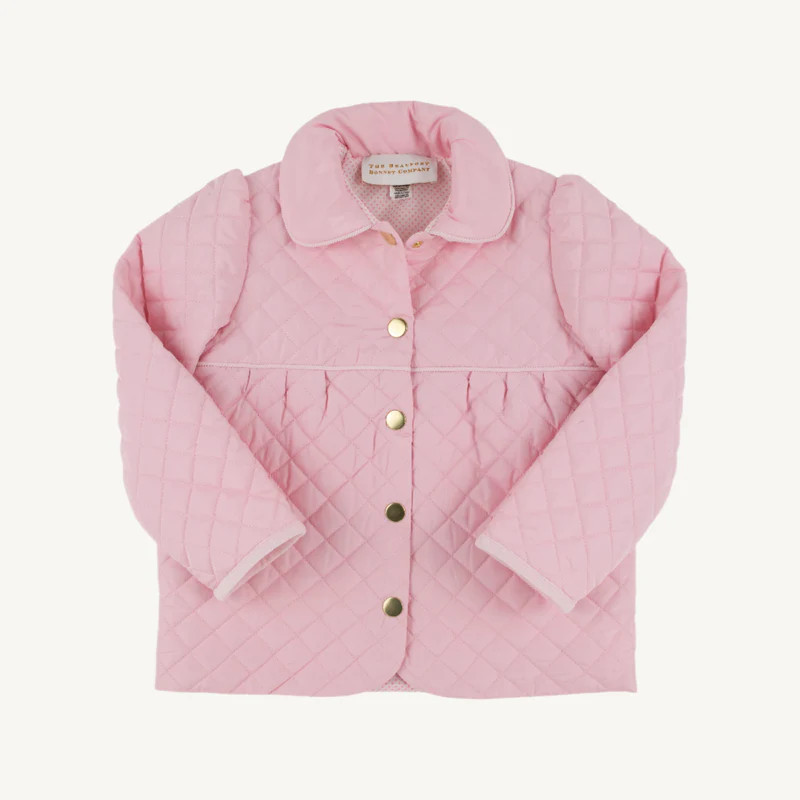 Carlyle Quilted Coat - Palm Beach Pink with Hamptons Hot Pink Micro Do | The Beaufort Bonnet Company