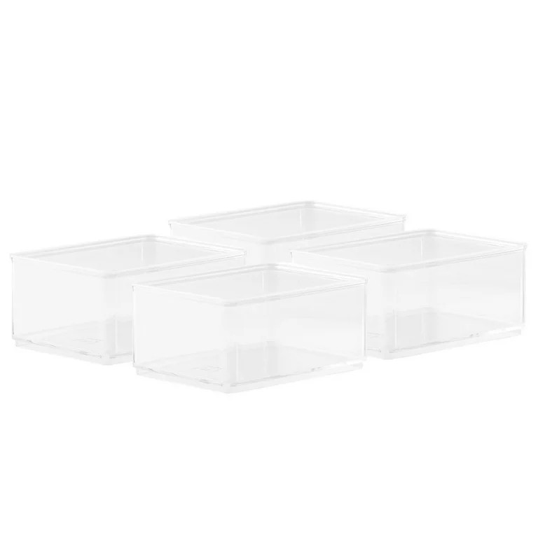 The Home Edit Medium 4- Piece Insert Bins Cabinet Organizer, Clear, 6.24" x 4.68" x 2.95" | Walmart (US)