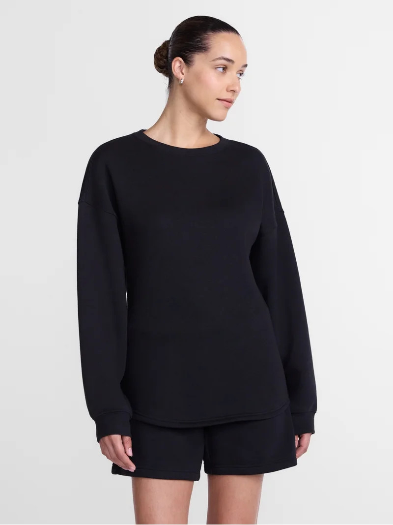 Athletic Works Women's and Women's Plus Cinched Fleece Sweatshirt, Sizes XS-4X | Walmart (US)