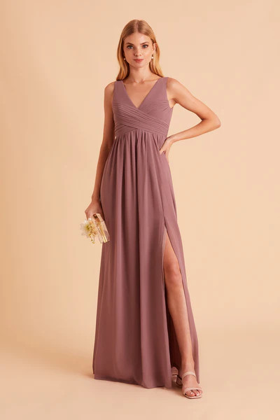 Laurie Empire Dress - Dark Mauve | Birdy Grey