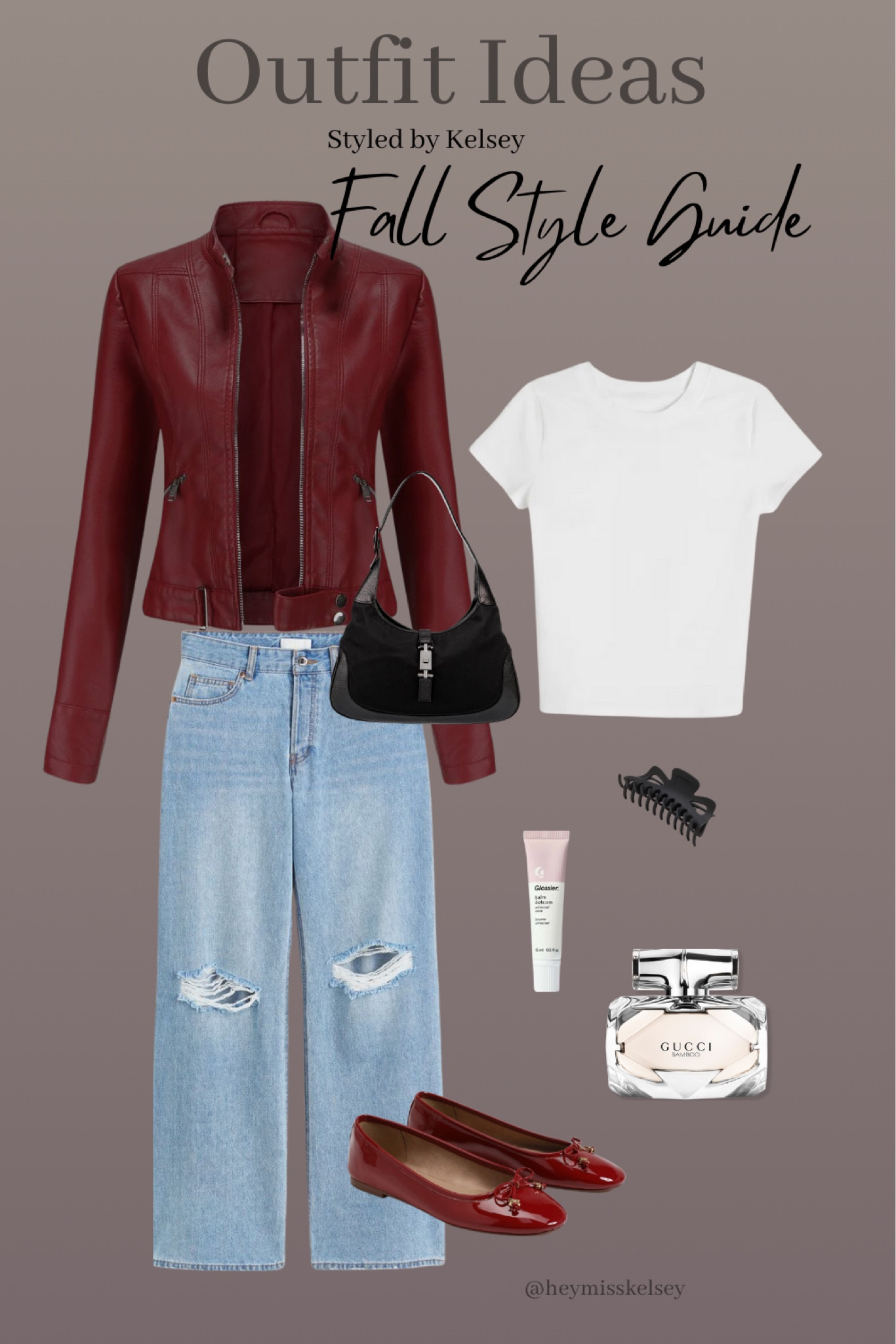 I’m obsessed with the red trend for fall! The color red is so cute for a fall outfit and adds a great pop of color. This red leather biker jacket from guess with a cute white baby tee and ripped jeans gives such casual chic cool girl vibes. I paired it with red ballet flats and a black shoulder bag. I also have included a great dupe for the red ballet flats from Amazon.  

#LTKstyletip #LTKsalealert #LTKSeasonal