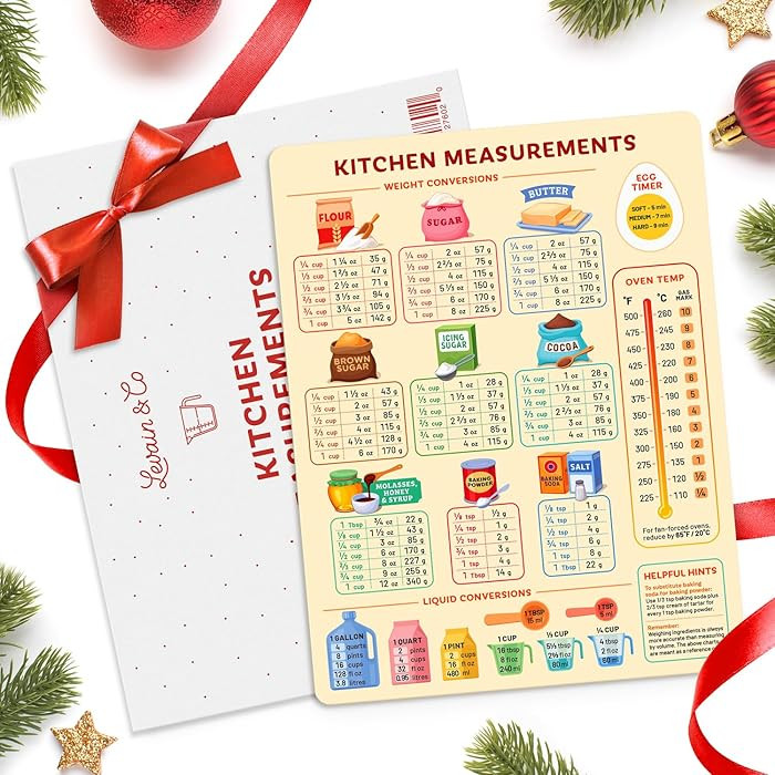 Kitchen Conversion Chart Magnet for Easier Cooking & Kitchen Baking - Kitchen Gadget Baking Gifts... | Amazon (US)