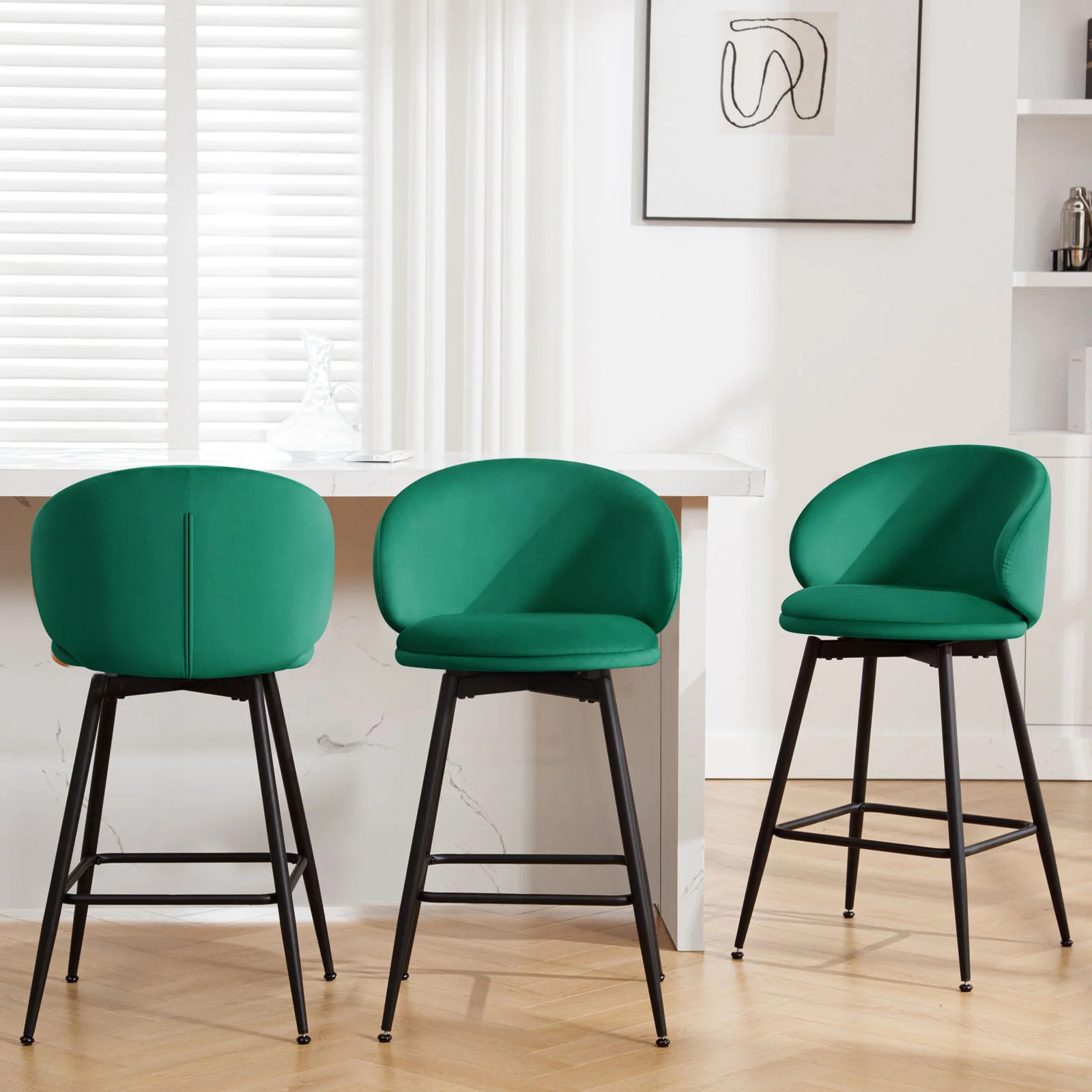 Corrigan Studio 26" Swivel Upholstered Counter Height Bar Stools & Reviews - Wayfair Canada | Wayfair North America
