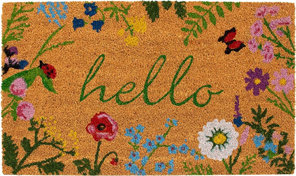 Calloway Mills AZ105991729 Floral Hello Doormat, 17" x 29", Multicolor | Amazon (US)