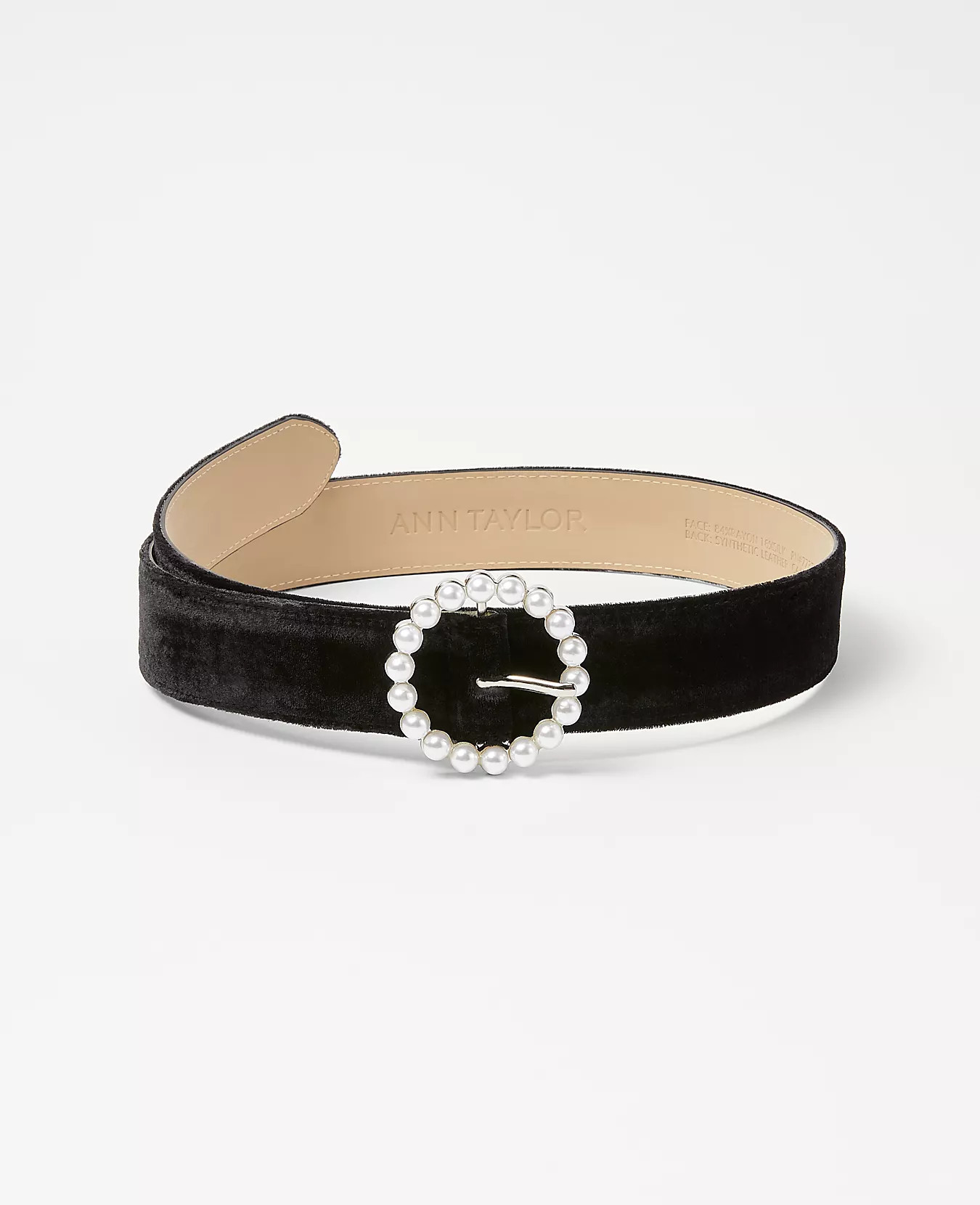 Velvet Pearlized Buckle Trouser Belt | Ann Taylor (US)