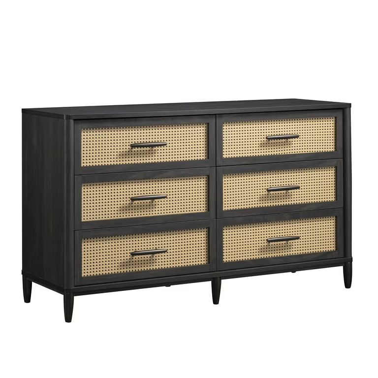 Better Homes & Gardens Springwood Caning 6-Drawer Dresser, Charcoal Finish | Walmart (US)