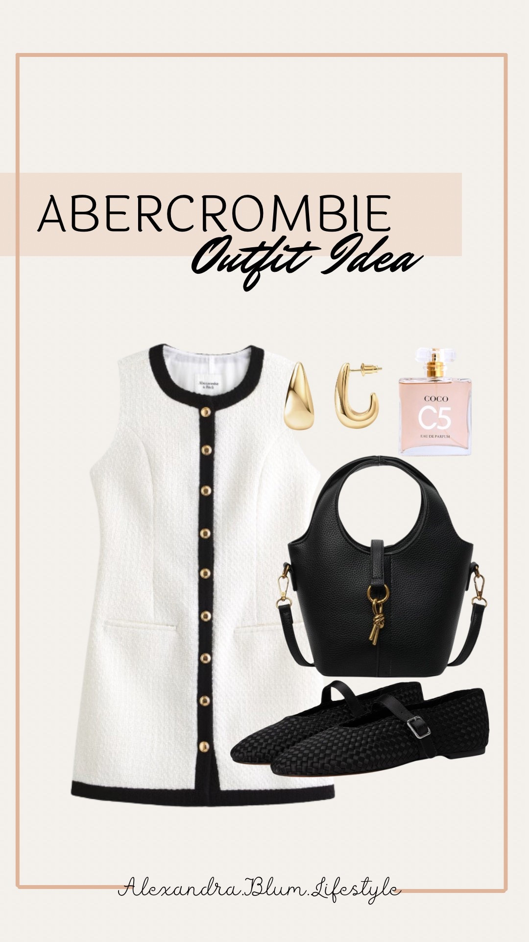 Abercrombie spring outfit idea with this cute button up sweater dress! I paired it with black Mary Jane flats, black crossbody purse and gold hoop earrings! Old money outfit! Work outfit! Office outfit! Business casual outfit! Church outfit!

#LTKItBag #LTKFindsUnder100 #LTKWorkwear