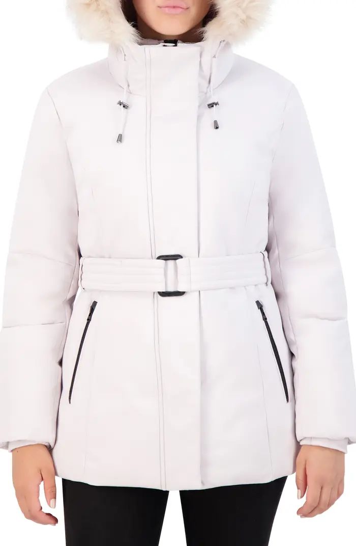 Water Resistant Belted Stretch Twill Jacket with Bib | Nordstrom