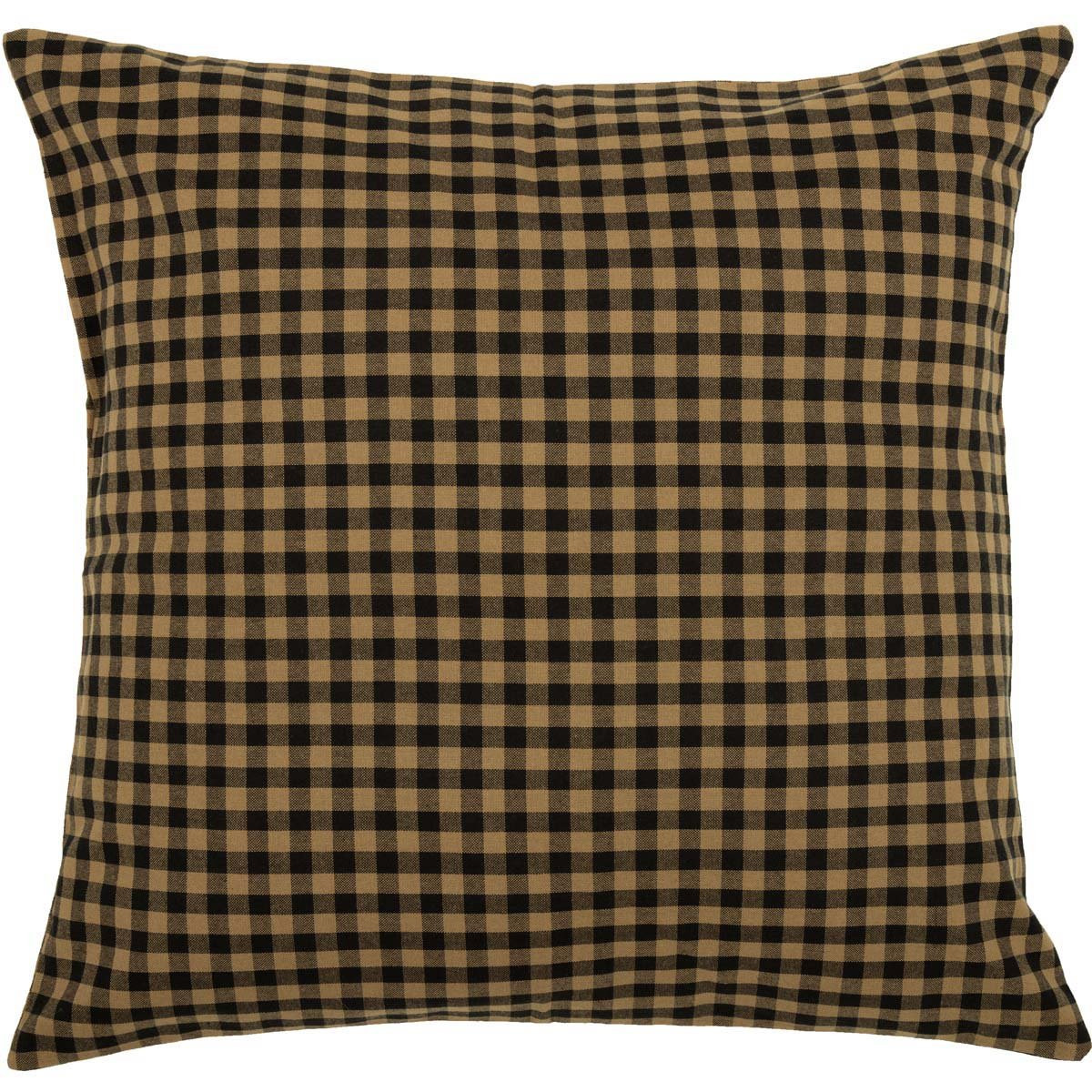 VHC Brands Black Check Fabric Euro Sham 26x26 Country Rustic Design, Black and Tan | Amazon (US)