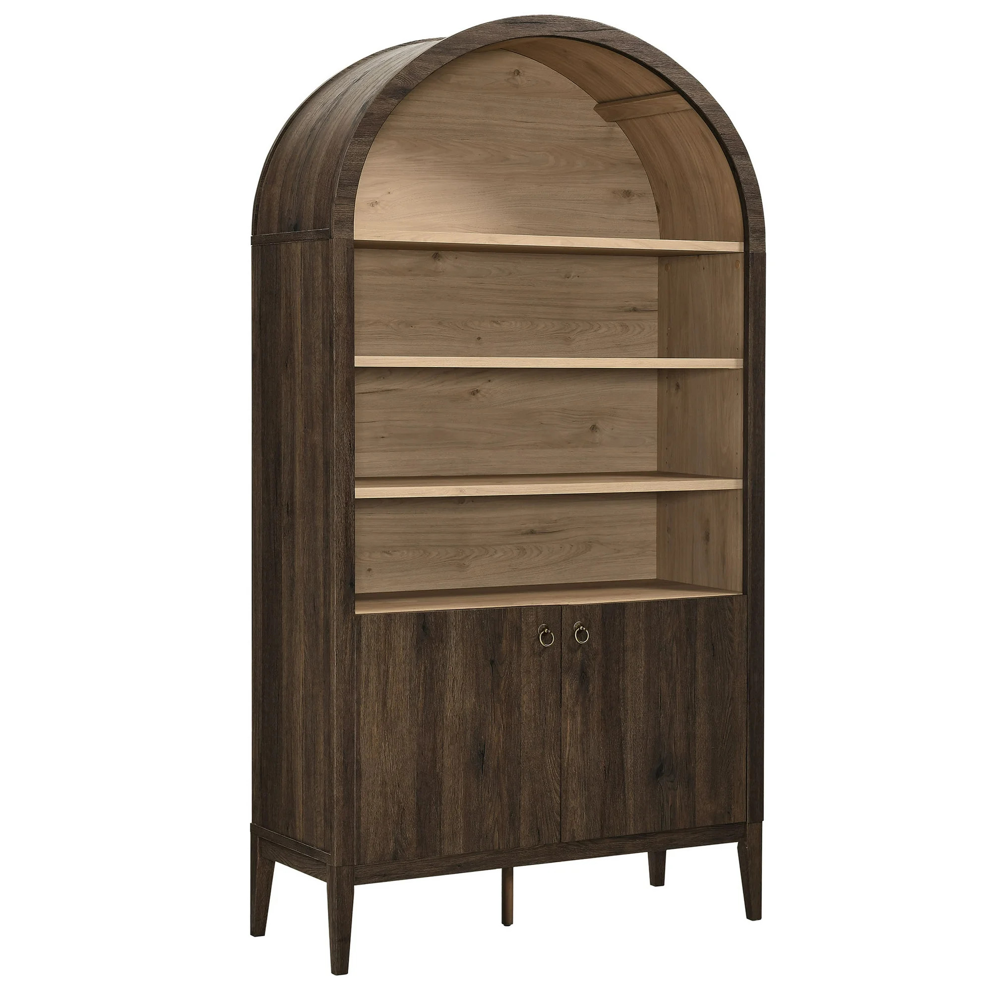 Modway Nolan 74" Tall Arched Storage Display Cabinet Bookshelf in Dark Walnut | Walmart (US)