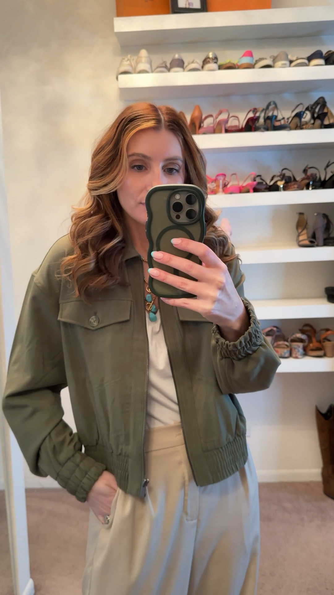 What I wore to work today
Liverpool bomber jacket (size small)
Amazon wide leg linen like pants (size medium) 
Amazon brown mesh ballet flats
Turquoise jewelryy

Spring outfits 2026, workwear outfit, casual outfit, Work outfits, Business casual workwear, easy outfit  

#LTKSaleAlert #LTKootd #LTKWorkwear