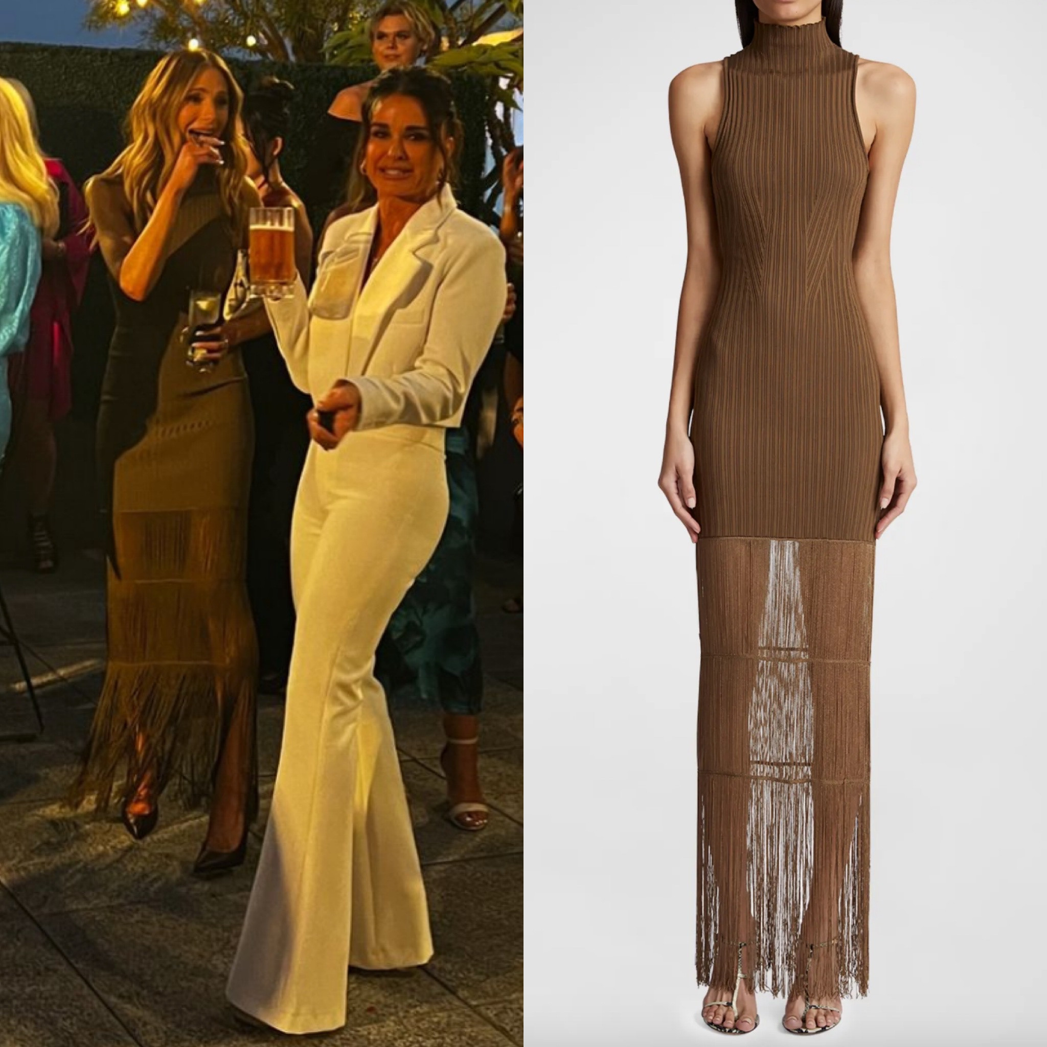 Dorit Kemsley’s Brown Fringe Dress 📸= @aruka.sanchir 