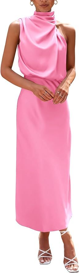 PRETTYGARDEN Womens Elegant Sleeveless Mock Neck Cocktail Party Maxi Dresses | Amazon (US)