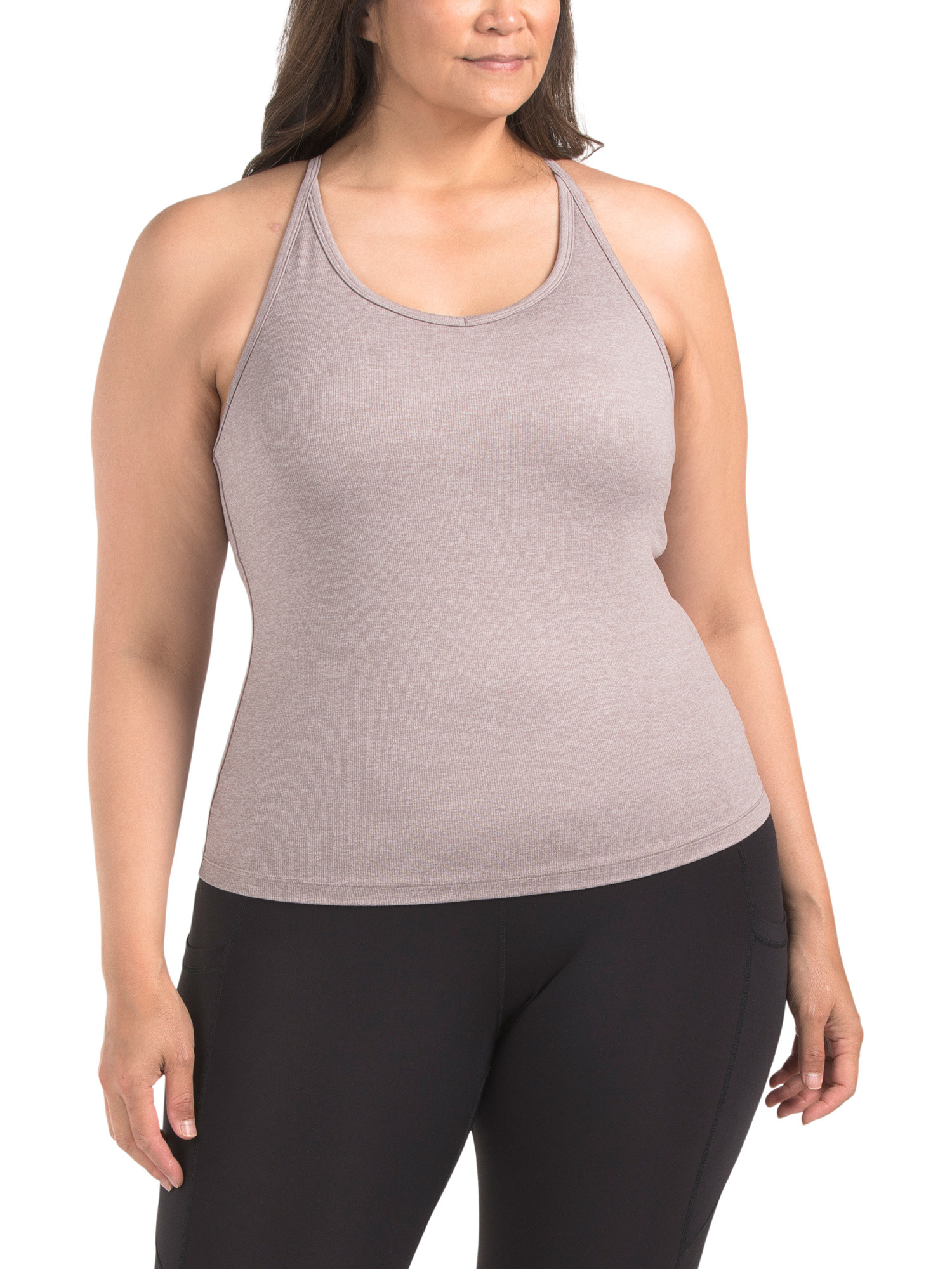 Plus Ribbed V-neck Racerback Tank | TJ Maxx