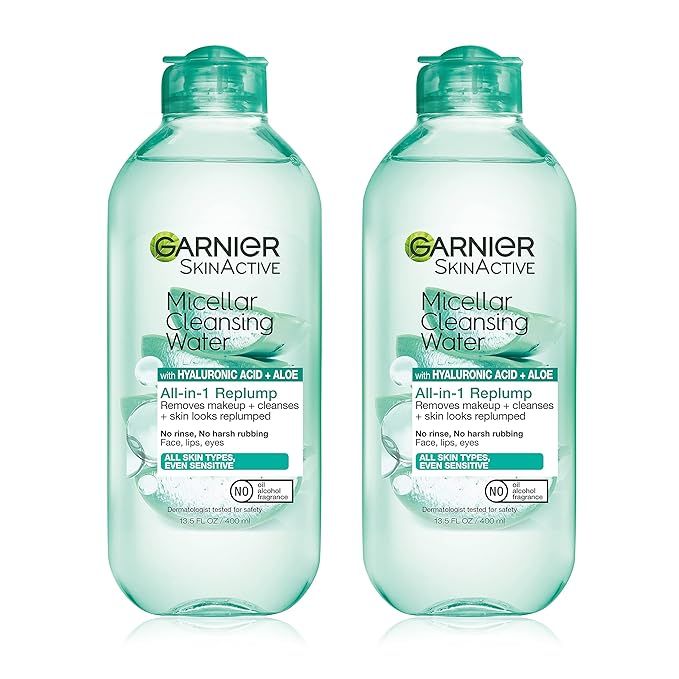 Garnier Micellar Water with Hyaluronic Acid, Facial Cleanser & Makeup Remover, 13.5 Fl Oz (400mL)... | Amazon (US)