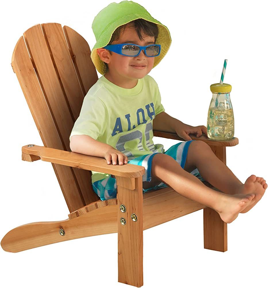 KidKraft Wooden Adirondack Children's Outdoor Chair, Kid's Patio Furniture, Honey, Gift for Ages ... | Amazon (US)