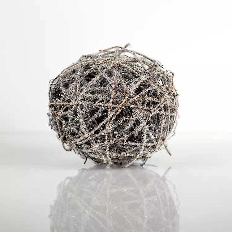 Frosted Vine Sphere Ornament, 5 in. | Kirkland's Home