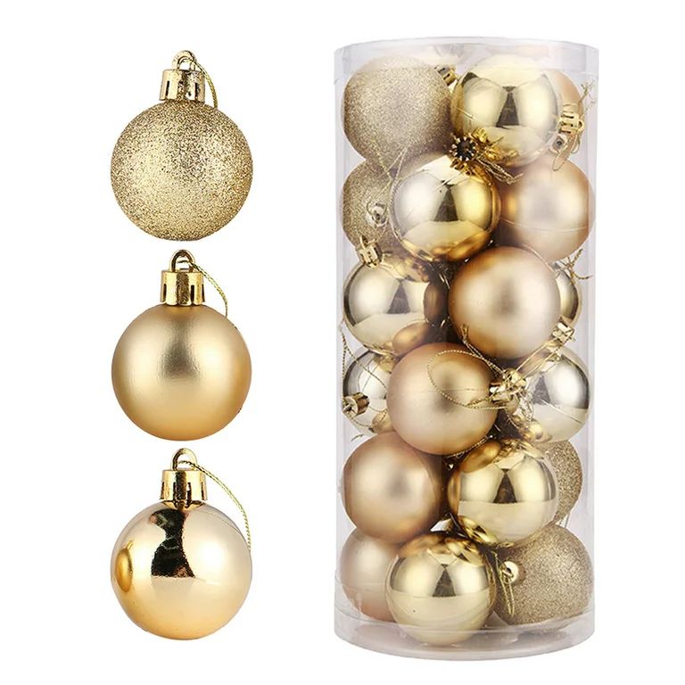 24Pcs Christmas Balls Party Xmas Tree Decorations Hanging Ornament + 6PC Santa | Walmart (US)