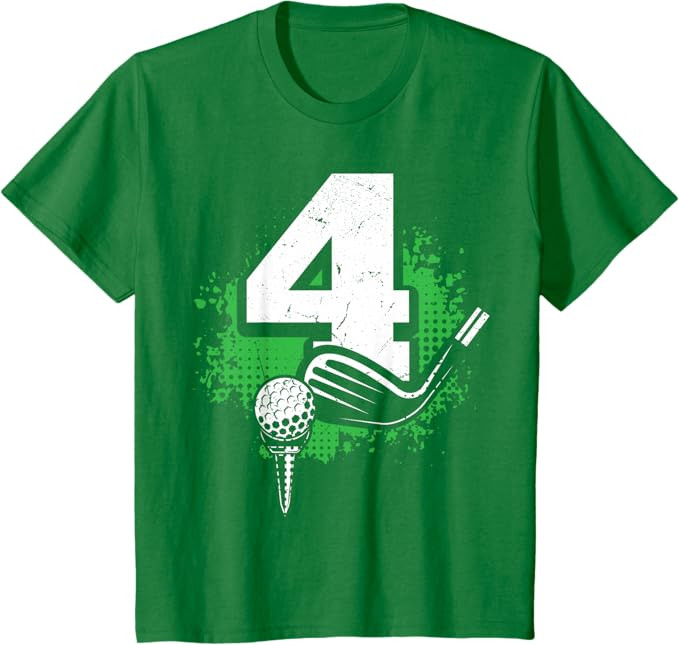 Kids 4th Birthday Boy Golf Player Golf 4 Years Old T-Shirt | Amazon (US)