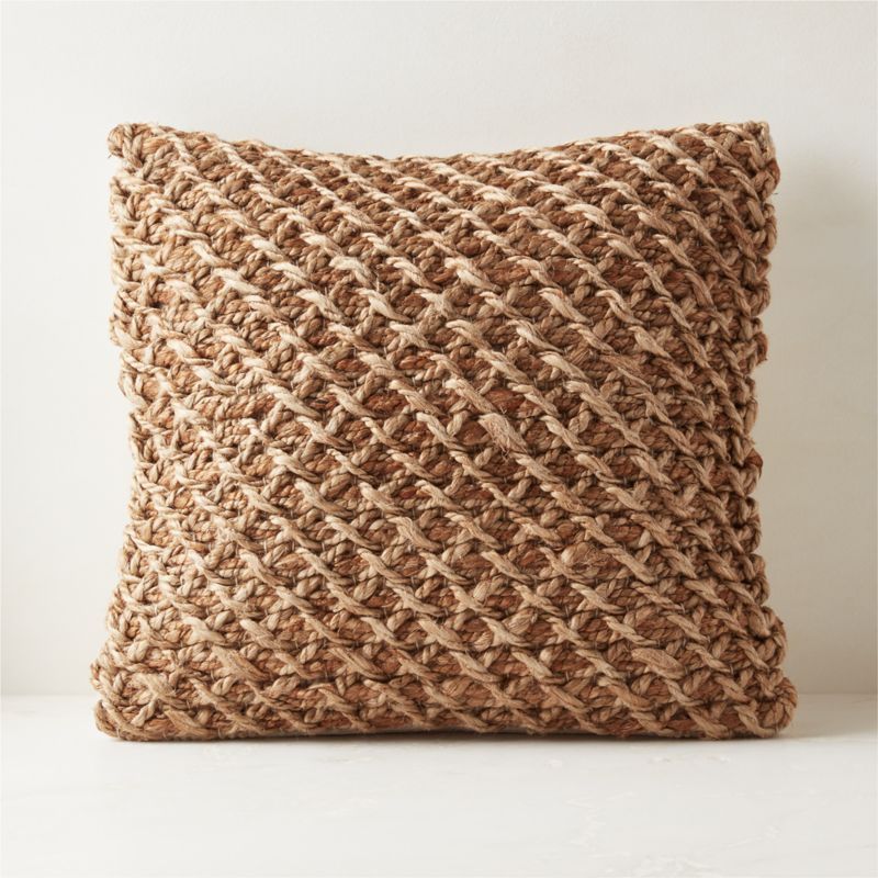 20" Colina Woven Jute Throw Pillow with Down-Alternative Insert | CB2 | CB2