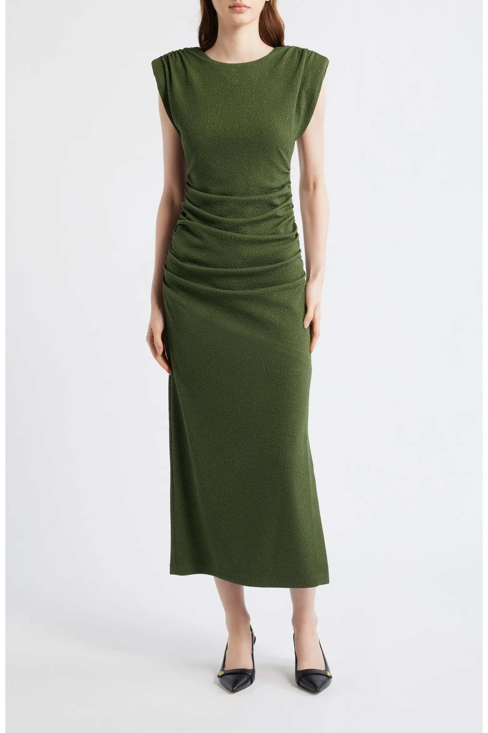 Vince Camuto Cap Sleeve Textured Knit Midi Dress (Women) | Nordstrom | Nordstrom