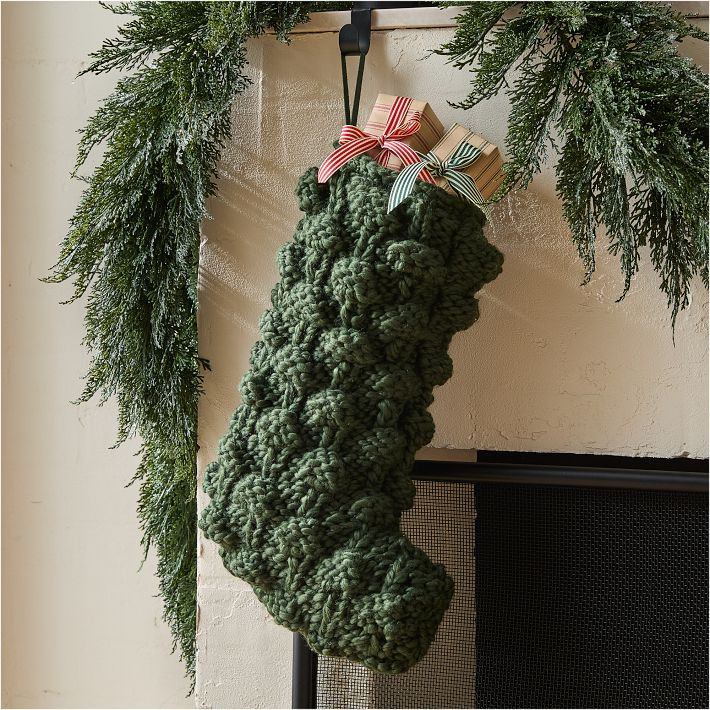 Chunky Bauble Knit Stocking, Red | West Elm (US)