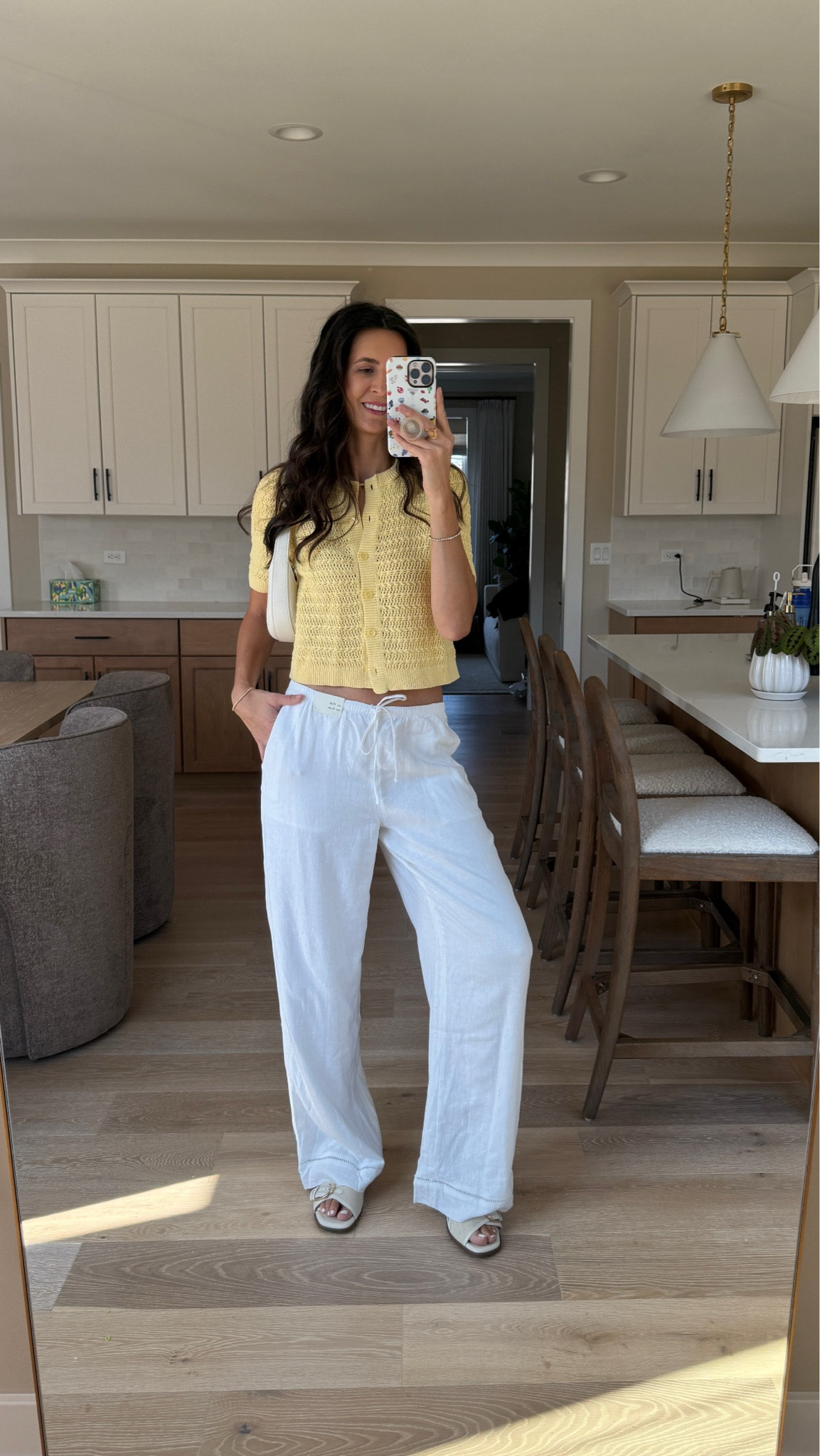 Spring outfit, summer outfit, Abercrombie, yellow sweater, white linen pants, tall girl 

#LTKmomlife #LTKootd #LTKTall