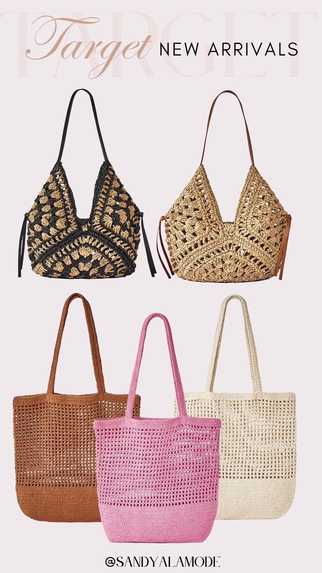 Target finds. Target new arrivals. Target fashion. Target spring style. Target spring finds. Target spring handbag. Target summer tote bag. Target straw tote. Target crochet knit tote bag. Target swim. Target resort tote. Target beach tote. 

#LTKSeasonal #LTKSwim #LTKootd