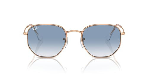 Ray-Ban RB3548 Hexagonal Sunglasses, Rose Gold/Clear Gradient Blue, 51 mm | Amazon (US)
