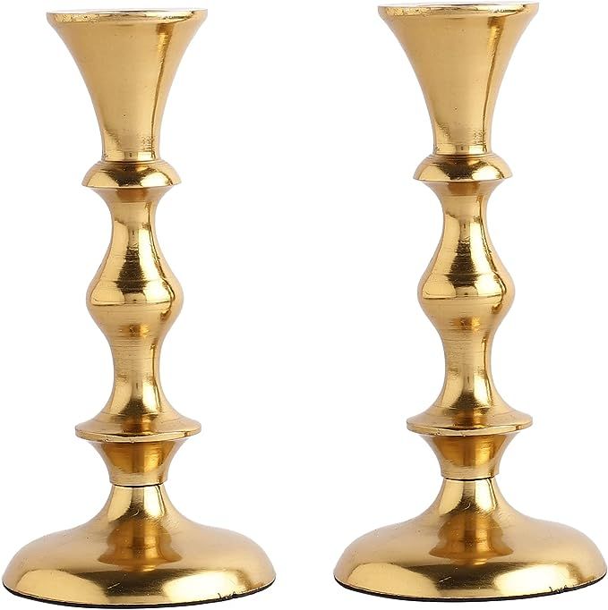 Rely+ Gold Candle Holder Set of 2 - Decorative Taper Candles for Candlesticks - Candle Stick Cand... | Amazon (US)