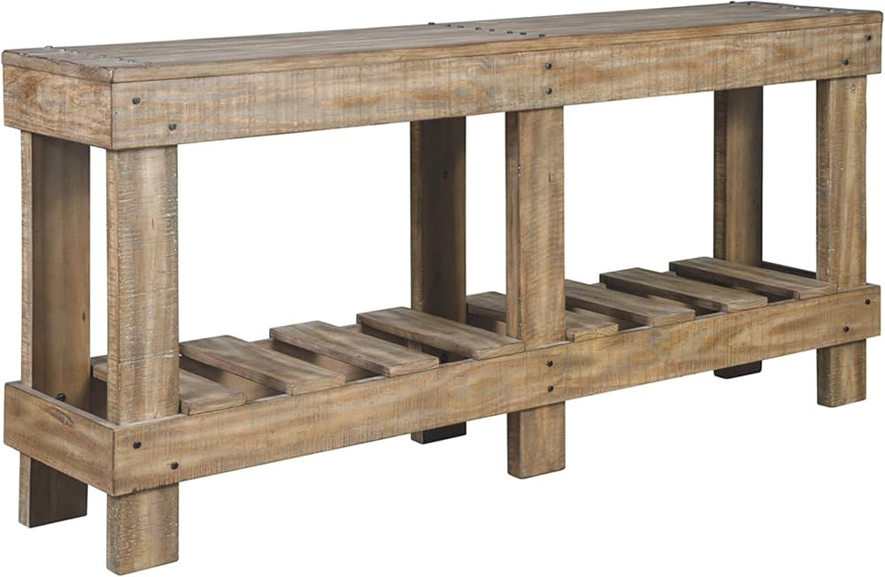 Signature Design by Ashley Susandeer Rustic Farmhouse Console Sofa Table, Brown | Amazon (US)