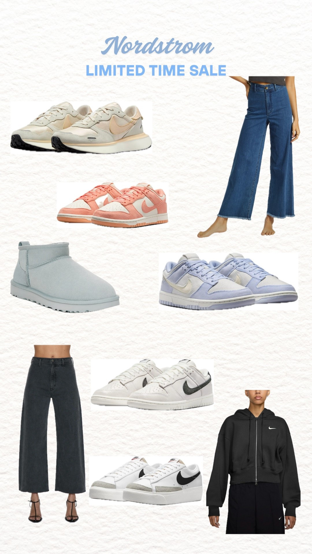 Nordstrom sale

Nike dunks
Uggs
Barrel jeans
Nike zip up

#LTKSaleAlert