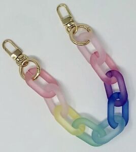Frosted acrylic rainbow colours chunky chain link strap, gold hardware  | eBay | eBay CA