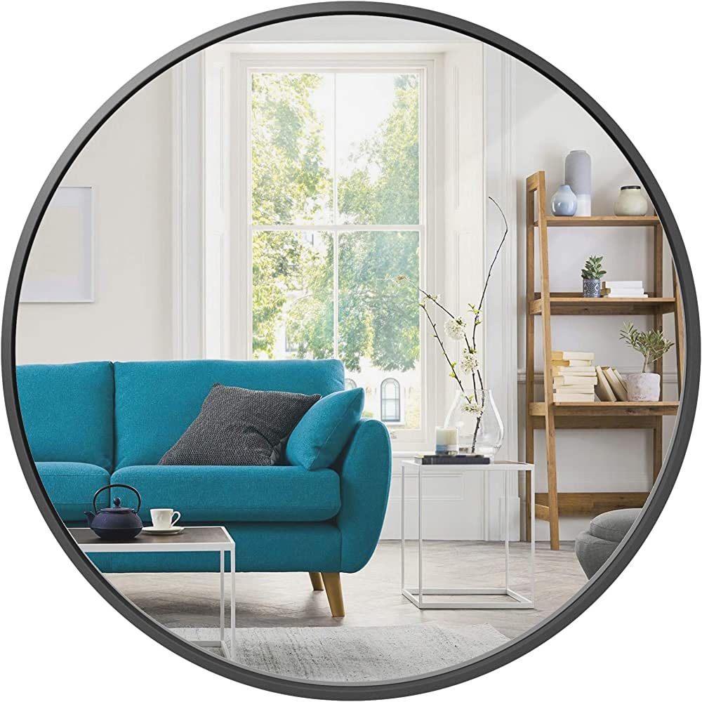 Best Choice Products 36in Framed Round Wall Mirror for Bathroom Vanity, Bedroom, Bathroom, Living... | Amazon (US)
