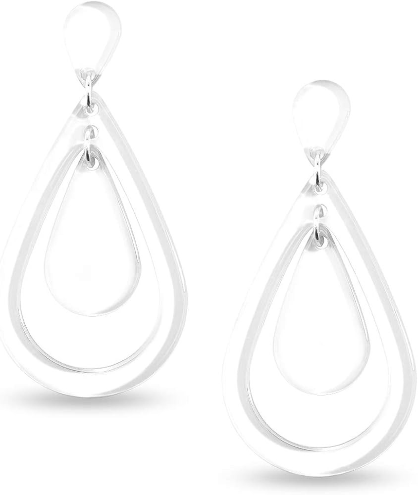 ZENZII Acrylic Resin Teardrop Cutout Earrings for Women | Amazon (US)