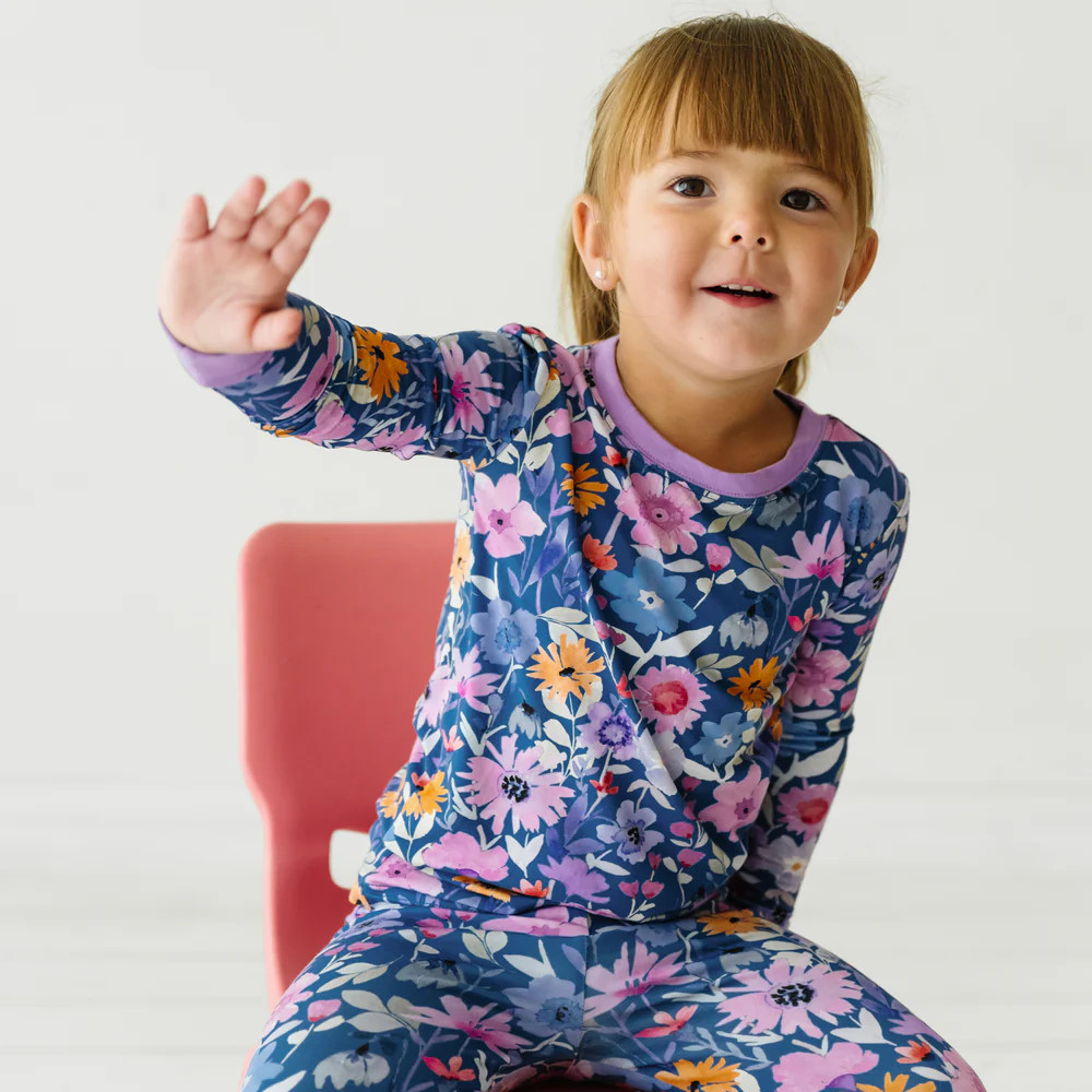 Dusk Blooms Two-Piece Pajama Set | Little Sleepies