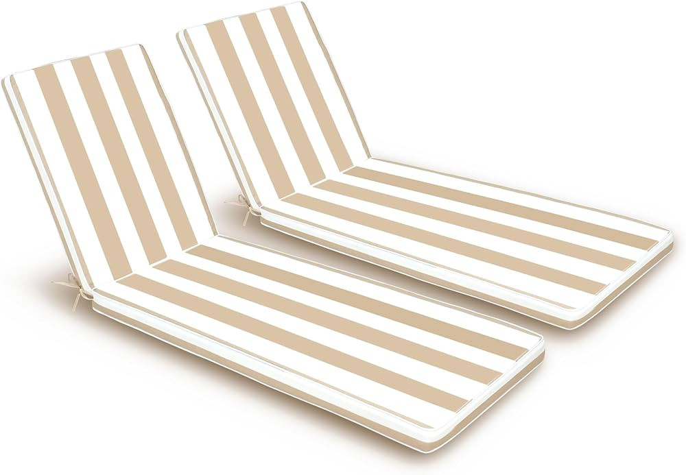 Only choice 2 Pcs Set Outdoor Lounge Chair Cushions Patio Chaise Lounge Replacement Cushions Furn... | Amazon (US)