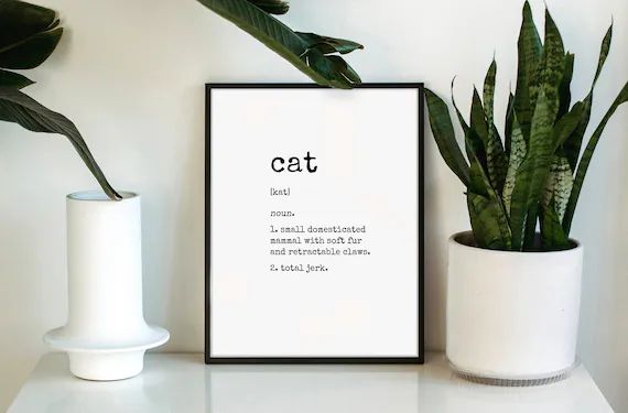 Funny Cat Print Cat Definition Cat Art Print Cat Artwork | Etsy | Etsy (US)
