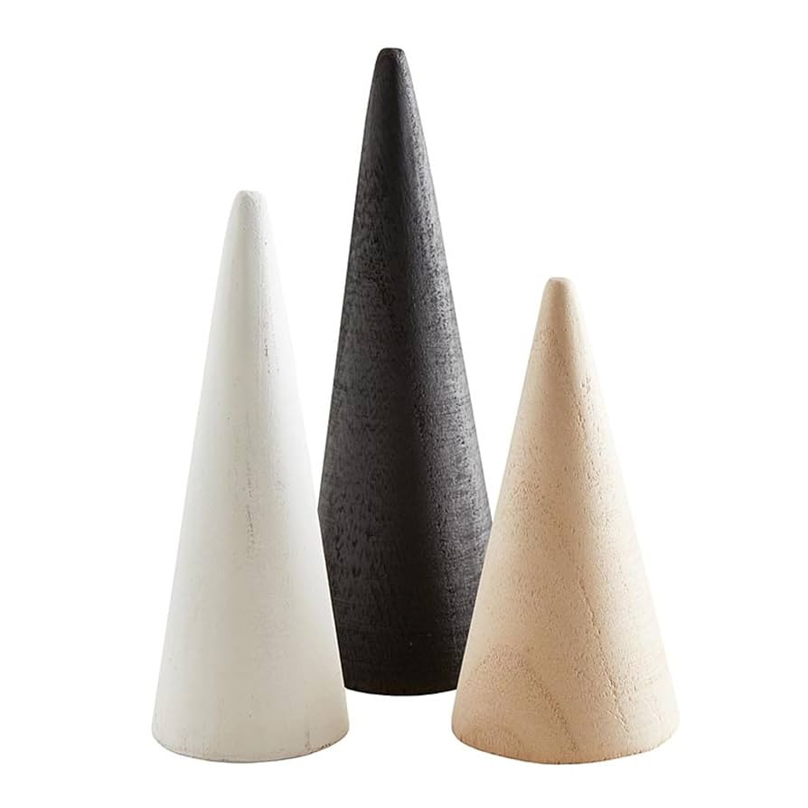 Santa Barbara Design Studio Cone Tree Pawlonia Wood Simple Christmas Décor, 3-Count, Natural | Amazon (US)