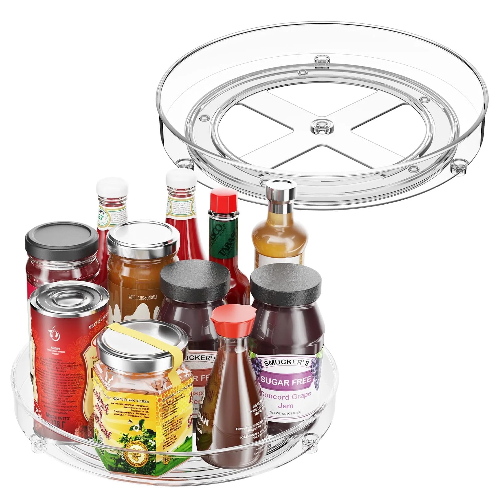 2 Pack Lazy Susan Organizer, 9.5 Inch Lazy Susan Turntable for Cabinet, Turntable Organizer for P... | Walmart (US)